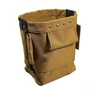 Sac banane robuste fabriqué en tissu Oxford 1200D avec rivets solides et large ceinture pour les constructeurs, plombiers, jardiniers, couleur kaki 5 litres (sans ceinture)