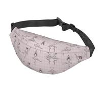 Sac banane rose ballerine petit sac banane avec boucles réglables pour voyage camping, Comme indiqué sur la photo, Taille unique, Sac à dos de