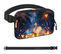 Sac banane rose pour homme et femme, sac banane avec sangle réglable, sac banane tendance partout pour voyage, plein air, course à pied, randonnée, Multicolore 04, 1.5x9.0x5.9in/4x23x15cm