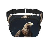 Sac banane rouge et violet pour homme et femme - Sac banane double réglable pour voyage, sport et quotidien, Aigle sous les étoiles, Taille unique