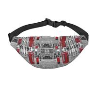 Sac banane rouge London Cabine téléphonique pour homme et femme, sac banane en polyester imprimé pour voyage, marche, sport avec sangle réglable, Noir , Taille unique