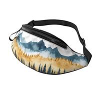 Sac banane rustique avec motif floral blanc, sac mains libres 14 x 35 cm, A19, Taille unique