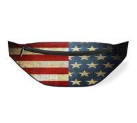 Sac banane Rusty America Independent Day pour femmes, hommes, filles, garçons, enfants, motif drapeau américain, sac banane pour voyage, sport, course à pied, couleur, M