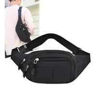 Sac Banane Sac à Main décontracté, Grand Sac Ceinture, Pochette en Toile, Sac de Voyage en Plein air, Sac de téléphone, Sacs de Hanche, Sac de Taille for Hommes et Femmes(Black)