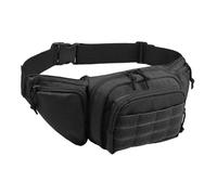 Sac banane - Sac banane de randonnée - Petit sac banane pour extérieur, sac banane de camping avec sangle réglable, sac banane multifonction avec 5 poches, Noir , Consulte la descripción, Voir