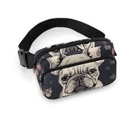 Sac banane, sac banane imprimé « I Love French Bulldog », sac banane universel, sac banane portable, sac banane durable, sac de taille épais, I Love bouledogue français, 20 x 13 cm, moderne, I Love