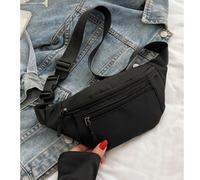 Sac banane/sac de sport à la mode et polyvalent, de couleur unie, pour femmes Taille Unique,Version améliorée - NoireÉtoffe