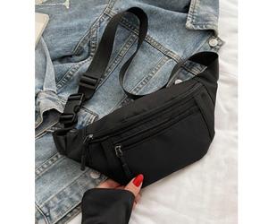 Sac banane/sac de sport à la mode et polyvalent, de couleur unie, pour femmes Taille Unique,Version améliorée - NoireÉtoffe