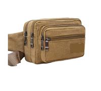 Sac Banane Sac de Taille en Toile for Hommes, Sac Poche Multifonction, à bandoulière Voyage, Ceinture for Sports Plein air(Khaki)