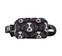 Sac banane simple avec motif visages de chien photographiques pour homme et femme avec sangle réglable pour voyage, course à pied, randonnée, visages de chiens photographiques simples, 1 size