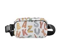 Sac banane simple et élégant avec motif ABC pour femmes, hommes, adolescents, sac de sport à bandoulière résistant à l'eau avec sangle réglable pour voyage, gym, travail, Dessin animé simple motif