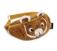 Les DÉGLINGOS Sac Banane Enfant Speculos Le Tigre en Velours Côtelé, 21x9 cm, Cassonade, Dès 3 Ans