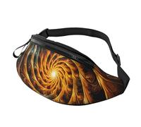 Sac banane squelette dansant avec parapluie pour homme et femme, sac banane tendance, sac banane pour voyage, sport, marche, Motif spirale abstraite jaune, Taille unique