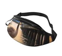 Sac banane squelette dansant avec parapluie pour homme et femme, sac banane tendance, sac banane pour voyage, sport, marche, Wild Goose By The Bridge, Taille unique