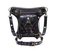 Sac banane Steampunk en polyuréthane pour la taille, les cuisses, les jambes, les hanches, holster, chaîne de voyage, messager, cuir steampunk
