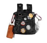 Sac banane steampunk - Sac banane punk - Pack Gothwaist tendance - Sac d'accessoires vintage en denim - Sports de plein air pour adolescents, amis de famille