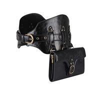 Sac banane steampunk tendance gothique en cuir PU sac banane sac de voyage randonnée sac de sport pour femme sac banane steampunk homme, Noir