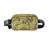 Sac banane style ethnique cachemire fleur de cajou tatouage mignon sac banane pour homme femme grande capacité sac ceinture sac ceinture sac avec sangle réglable pour entraînement, course à pied,