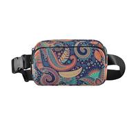 Sac banane style ethnique cachemire fleur de cajou tatouage mignon sac banane pour homme femme sac de poitrine résistant à l'eau avec sangle réglable pour cyclisme, randonnée, gym, Tatouage au jambon