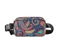 Sac banane style ethnique cachemire fleur de cajou tatouage tendance pour homme femme sac banane résistant à l'eau sac banane avec sangle réglable pour cyclisme, randonnée, gym, Tatouage au jambon de