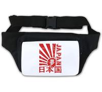 Sac banane style Kanji rouge levant soleil levant délavé poster blanc