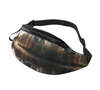 Sac banane Sunset Rural View pour homme et femme, sac de poitrine réglable tendance, sac banane de voyage, sport, marche, Reflet des arbres sur un lac, Taille unique