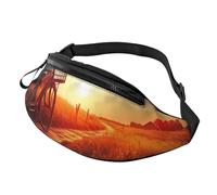 Sac banane Sunset Rural View pour homme et femme, sac de poitrine réglable tendance, sac banane de voyage, sport, marche, Vue rurale du coucher de soleil, Taille unique