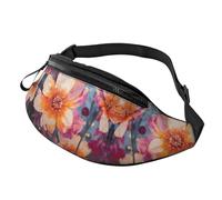 Sac banane Sunset Rural View pour homme et femme, sac de poitrine réglable tendance, sac banane de voyage, sport, marche, Fleurs lumineuses., Taille unique
