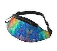 Sac banane Sunset View pour homme et femme, sac de poitrine réglable tendance, sac banane de voyage, sport, marche, Triangle arc-en-ciel, Taille unique