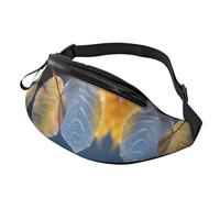 Sac banane Sunset View pour homme et femme, sac de poitrine réglable tendance, sac banane de voyage, sport, marche, Feuilles translucides, Taille unique