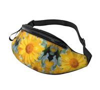 Sac banane Sunset View pour homme et femme, sac de poitrine réglable tendance, sac banane de voyage, sport, marche, Marguerite jaune., Taille unique