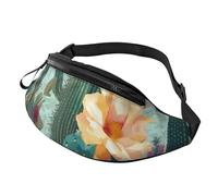 Sac banane Sunset View pour homme et femme, sac de poitrine réglable tendance, sac banane de voyage, sport, marche, Cactus floral d'été, Taille unique