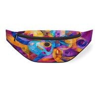 Sac banane sur le thème musical abstrait pour femmes, hommes, enfants, filles, garçons, sac banane pour voyage, sport, course à pied, couleur, M, Organiseur de sac