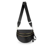 Sac banane surdimensionné de couleur pure pour femme, sac banane spacieux, sac banane, Sac banane couleur noir, 11.0 Inches X 8.6 Inches X 4.5 Inches, Décontracté