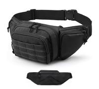 Sac banane tactique imperméable Oxford 800D, design de transport dissimulé, fermetures éclair verrouillables, pour la randonnée, la pêche, la chasse, Noir , Standard, Tactiques