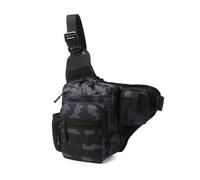 Sac Banane Tactique Molle for Homme, idéal for Le Cyclisme, la randonnée, la pêche ou l'escalade(Black CP)