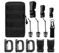Sac banane tactique Molle - Sac banane militaire compact - Sac banane EDC Utility avec 3 crochets et porte-clés - Pour l'extérieur, la randonnée, la chasse, le camping, l'entraînement