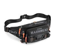 Sac banane tactique pour homme et femme - Sac banane militaire Molle Utility Hip Belt Pouch Crossbody Bag pour cyclisme, randonnée, marche, pêche, Noir 02, One Size