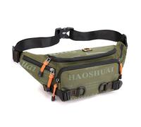 Sac banane tactique pour homme et femme - Sac banane militaire Molle Utility Hip Belt Pouch Crossbody Bag pour cyclisme, randonnée, marche, pêche, Vert kaki 02, One Size