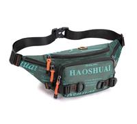 Sac banane tactique pour homme et femme - Sac banane militaire Molle Utility Hip Belt Pouch Crossbody Bag pour cyclisme, randonnée, marche, pêche, Vert profond, One Size