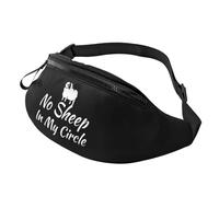 Sac Banane Taille Pas De Mouton Dans Mon Cercle Réglable Sac Porté Épaule Unisexe Waist Pack Pour Homme Voyage Promenade De Chien 14X35Cm