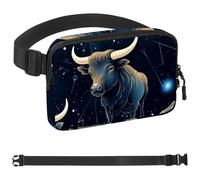 Sac banane Taurus pour homme et femme - Sac banane de randonnée - Ceinture de course à pied avec sangle réglable pour la course à pied, la marche, les voyages, Multicolore 12., 1.5x9.0x5.9in/4x23x15cm