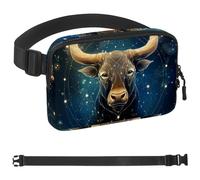Sac banane Taurus pour homme et femme - Sac banane de randonnée - Ceinture de course à pied avec sangle réglable pour la course à pied, la marche, les voyages, Multicolore 12., 1.5x9.0x5.9in/4x23x15cm