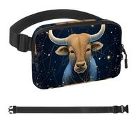 Sac banane Taurus pour homme et femme - Sac banane de randonnée - Ceinture de course à pied avec sangle réglable pour la course à pied, la marche, les voyages, Multicolore 07, 1.5x9.0x5.9in/4x23x15cm