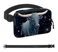 Sac banane Taurus pour homme et femme - Sac banane de randonnée - Ceinture de course à pied avec sangle réglable pour la course à pied, la marche, les voyages, Multicolore 14., 1.5x9.0x5.9in/4x23x15cm
