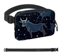 Sac banane Taurus pour la course à pied, pour homme et femme, sac banane avec sangle réglable pour le sport, Multicolore 07, 1.5x9.0x5.9in/4x23x15cm