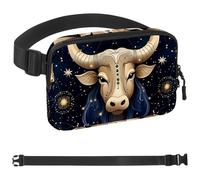 Sac banane Taurus pour la course à pied, pour homme et femme, sac banane avec sangle réglable pour le sport, Multicolore 02, 1.5x9.0x5.9in/4x23x15cm