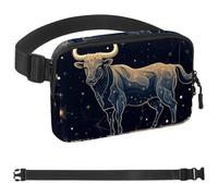 Sac banane Taurus pour la course à pied, pour homme et femme, sac banane avec sangle réglable pour le sport, Multicolore 05, 1.5x9.0x5.9in/4x23x15cm