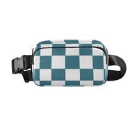 Sac banane tendance à carreaux américains vert et blanc pour homme et femme résistant à l'eau avec sangle réglable pour voyage, vacances, course à pied, Plaid américain vert et blanc, Taille unique