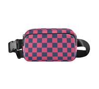 Sac banane tendance à carreaux américains violet et bleu pour homme et femme, sac à main avec sangle réglable pour voyage, gym, travail, Plaid américain violet et bleu, Taille unique